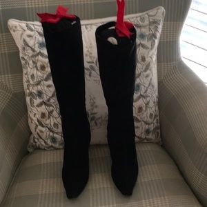 Stuart Weitzman black suede boots